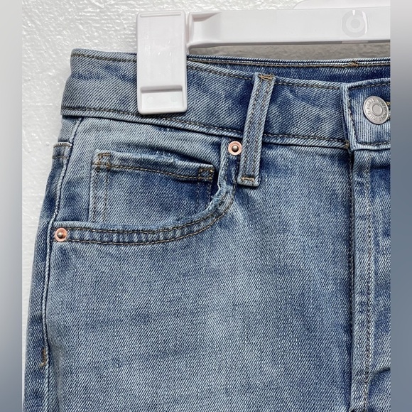 Women's Super-High Rise Distressed Slim Straight Jeans - Wild Fable™ Medium Wash - Picture 3 of 12